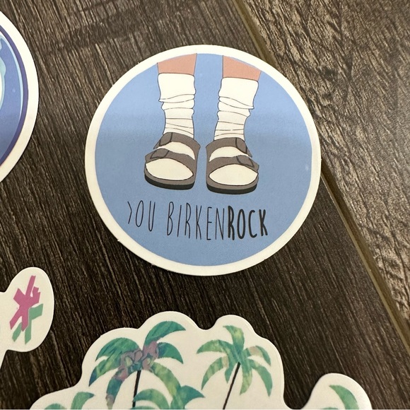 Sticker Pack Mix Spring Summer Tropical Stickers Ocean Beach Birkenstock Palms - Picture 3 of 6